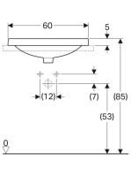 Geberit VariForm beépíthető mosdó 60 cm, ellipszis alakú, csaplyuk-peremmel, túlfolyóval 500.733.01.2