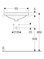 Geberit VariForm beépíthető szögletes mosdó 55 cm, túlfolyóval 500.736.01.2
