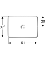 Geberit VariForm beépíthető szögletes mosdó 55 cm, túlfolyó nélkül 500.738.01.2