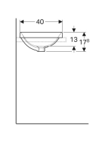 Geberit VariForm beépíthető szögletes mosdó 55 cm, túlfolyó nélkül 500.739.01.2