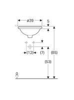 Geberit VariForm alulról beépíthető kerek mosdó 39 cm, túlfolyó nélkül 500.746.01.2