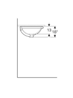 Geberit VariForm alulról beépíthető kerek mosdó 39 cm, túlfolyó nélkül 500.747.01.2