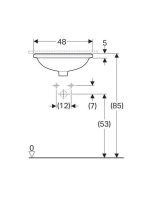 Geberit VariForm alulról beépíthető ovális mosdó 48 cm, túlfolyóval 500.748.01.2