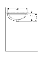Geberit VariForm alulról beépíthető ovális mosdó 56 cm, túlfolyóval 500.752.01.2