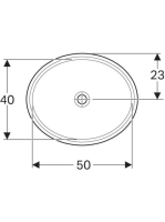 Geberit VariForm alulról beépíthető ovális mosdó 56 cm, túlfolyó nélkül 500.754.01.2