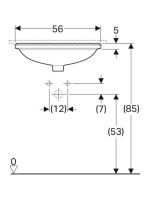 Geberit VariForm alulról beépíthető ovális mosdó 56 cm, túlfolyó nélkül 500.754.01.2