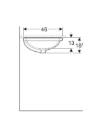 Geberit VariForm alulról beépíthető elliptikus mosdó 61 cm, túlfolyó nélkül 500.758.01.2