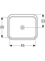 Geberit VariForm alulról beépíthető szögletes mosdó 53 cm, túlfolyó nélkül 500.762.01.2