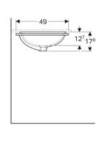 Geberit VariForm alulról beépíthető szögletes mosdó 58 cm, túlfolyóval 500.765.01.2