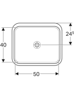 Geberit VariForm alulról beépíthető szögletes mosdó 58 cm, túlfolyó nélkül 500.766.01.2