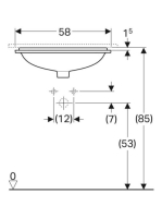 Geberit VariForm alulról beépíthető szögletes mosdó 58 cm, túlfolyó nélkül 500.766.01.2