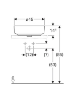 Geberit VariForm pultra ültethető mosdó, kerek, csaplyuk-peremmel, túlfolyó nélkül 500770012 (500.770.01.2)
