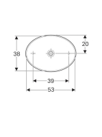 Geberit VariForm pultra ültethető mosdó, ovális, túlfolyó nélkül 500.771.01.2 (500.771.01.2)