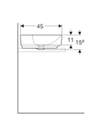 Geberit VariForm pultra ültethető mosdó, ovális, csaplyuk-peremmel, túlfolyó nélkül 500773012 (500.773.01.2)