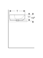 Geberit VariForm pultra ültethető mosdó, csaplyuk-peremmel, túlfolyóval 500775012 (500.775.01.2)