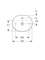 Geberit VariForm pultra ültethető mosdó, csaplyuk-peremmel, túlfolyóval 500775012 (500.775.01.2)