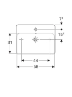 Geberit VariForm pultra ültethető mosdó, szögletes, csaplyuk-peremmel, túlfolyó nélkül 500781012 (500.781.01.2)
