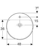 Geberit VariForm félig beépíthető kerek mosdó 50 cm, túlfolyóval 500.782.01.2