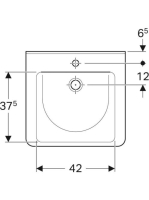 Geberit Selnova Comfort Square akadálymentes mosdó 55x52,5 cm, túlfolyóval 500.785.00.7