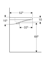 Geberit Selnova Comfort Square akadálymentes mosdó 55x52,5 cm, túlfolyóval 500.785.00.7