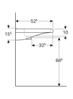 Geberit Selnova Comfort Square akadálymentes mosdó 55x52,5 cm, túlfolyó nélkül 500.786.00.7