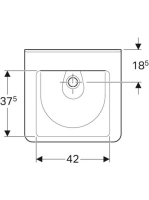 Geberit Selnova Comfort Square akadálymentes mosdó 55 cm, túlfolyó és csapfurat nélkül 500.787.01.7