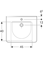 Geberit Selnova Comfort Square akadálymentes mosdó 65x55 cm, túlfolyóval 500.788.01.7