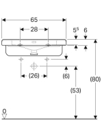 Geberit Selnova Comfort Square akadálymentes mosdó 65x55 cm, túlfolyóval 500.788.01.7