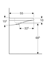 Geberit Selnova Comfort Square akadálymentes mosdó 65x55 cm, túlfolyóval 500.788.01.7