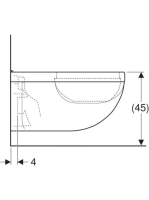 Geberit Selnova Comfort Square laposöblítésű fali WC 39x70 cm öblítőperemmel 500.792.01.7