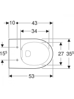 Geberit Selnova fali WC csésze 53 cm mélyöblítésű, Rimfree, fehér 501.045.00.7