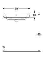 Geberit Selnova sarok kézmosó 59x56 cm, csaplyukkal és túlfolyóval 501.050.00.5