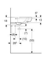 Geberit Selnova sarok kézmosó 59x56 cm, csaplyukkal és túlfolyóval 501.050.00.5