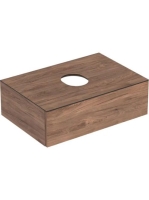 Geberit VariForm alsó szekrény pultra ültethető mosdóhoz 75x51 cm, 1 fiókkal, pakolófelülettel, hikoridió 501.162.00.1