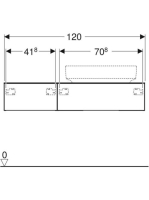 Geberit VariForm alsó szekrény pultra ültethető mosdóhoz 120x51 cm, 2 fiókkal, pakolófelülettel, magasfényű fehér 501.171.00.1