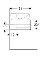 Geberit VariForm alsó szekrény pultra ültethető mosdóhoz 120x51 cm, 2 fiókkal, pakolófelülettel, magasfényű fehér 501.171.00.1