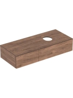 Geberit VariForm alsó szekrény pultra ültethető mosdóhoz 120x51 cm, 2 fiókkal, pakolófelülettel, hikoridió 501.174.00.1