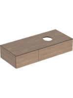 Geberit VariForm alsó szekrény pultra ültethető mosdóhoz 120x51 cm, 2 fiókkal, pakolófelülettel, tölgy 501.175.00.1