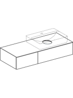 Geberit VariForm alsó szekrény pultra ültethető mosdóhoz 120x51 cm, 2 fiókkal, pakolófelülettel, tölgy 501.175.00.1