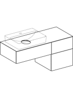 Geberit VariForm alsó szekrény pultra ültethető mosdóhoz 120x51 cm, 3 fiókkal, pakolófelülettel, magasfényű fehér 501.183.00.1