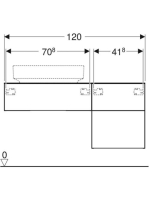 Geberit VariForm alsó szekrény pultra ültethető mosdóhoz 120x51 cm, 3 fiókkal, pakolófelülettel, magasfényű fehér 501.183.00.1