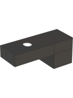 Geberit VariForm alsó szekrény pultra ültethető mosdóhoz 135x51 cm, 3 fiókkal, pakolófelülettel, matt láva 501.190.00.1