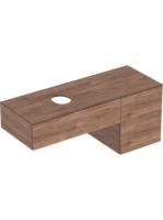 Geberit VariForm alsó szekrény pultra ültethető mosdóhoz 135x51 cm, 3 fiókkal, pakolófelülettel, hikoridió 501.192.00.1