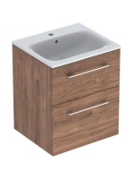 Geberit Selnova Square 2 fiókos mosdószekrény 55 cm, keskeny peremű mosdóval, hikoridió 501.234.00.1