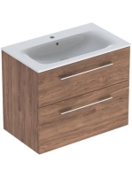 Geberit Selnova Square 2 fiókos mosdószekrény 80 cm, keskeny peremű mosdóval, hikoridió 501.242.00.1