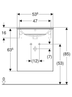 Geberit Selnova Square 1 ajtós mosdószekrény 55 cm, keskeny peremű mosdóval, világos hikoridió 501.251.00.1