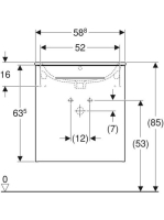 Geberit Selnova Square 1 ajtós mosdószekrény 60 cm keskeny peremű mosdóval, matt láva 501.253.00.1