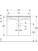 Geberit Selnova Square 2 ajtós mosdószekrény 80 cm, keskeny peremű mosdóval, magasfényű fehér 501.256.00.1
