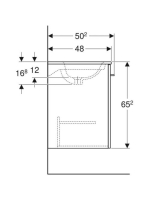 Geberit Selnova Square 2 ajtós mosdószekrény 80 cm, keskeny peremű mosdóval, matt láva 501.257.00.1