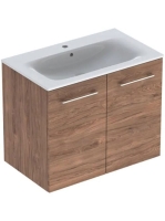 Geberit Selnova Square 2 ajtós mosdószekrény 80 cm, keskeny peremű mosdóval, hikoridió 501.258.00.1